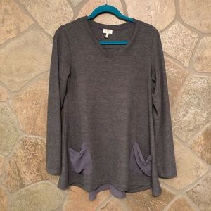 LOGO Lori Goldstein waffle knit tunic. Size Small